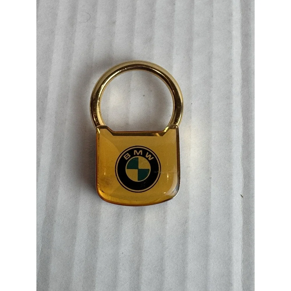 Vintage BMW Enamel Metal Pull Apart Cable Key Chain Ring
